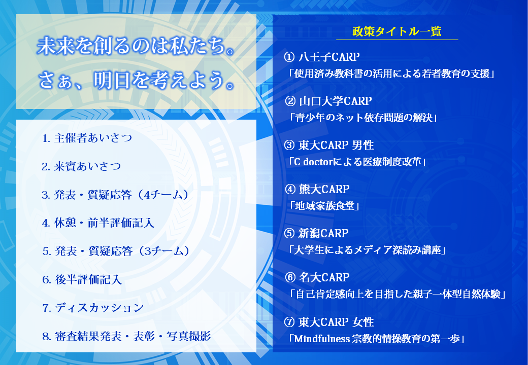 結果発表 政策立案コンテスト2017 未来人材育成のための 政策立案コンテスト